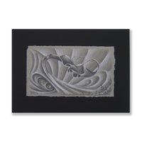 Surreal abstract nature in landscape during a sunrise. Graphite and chalk on toned grey paper. Picture is matted on archival vintage black matting.  Ride that wave of life!  Image: 6" x 3.5"  inches  Matte: 8.25" x 6" inches  Free shipping within the US!