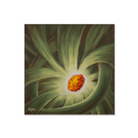 Abstract nature landscape painting. This little seed is glowing with life.  Oil on canvas ready to hang.  Piece is 12" x 12" inches.  Free shipping within the US!