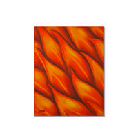 Surreal abstract orange repetitive leaf patterned oil painting. A study to work out a flower petal idea.  Oil on canvas, ready to hang.  Piece is 8" x 10" x 1" inches.  Free shipping within the US!